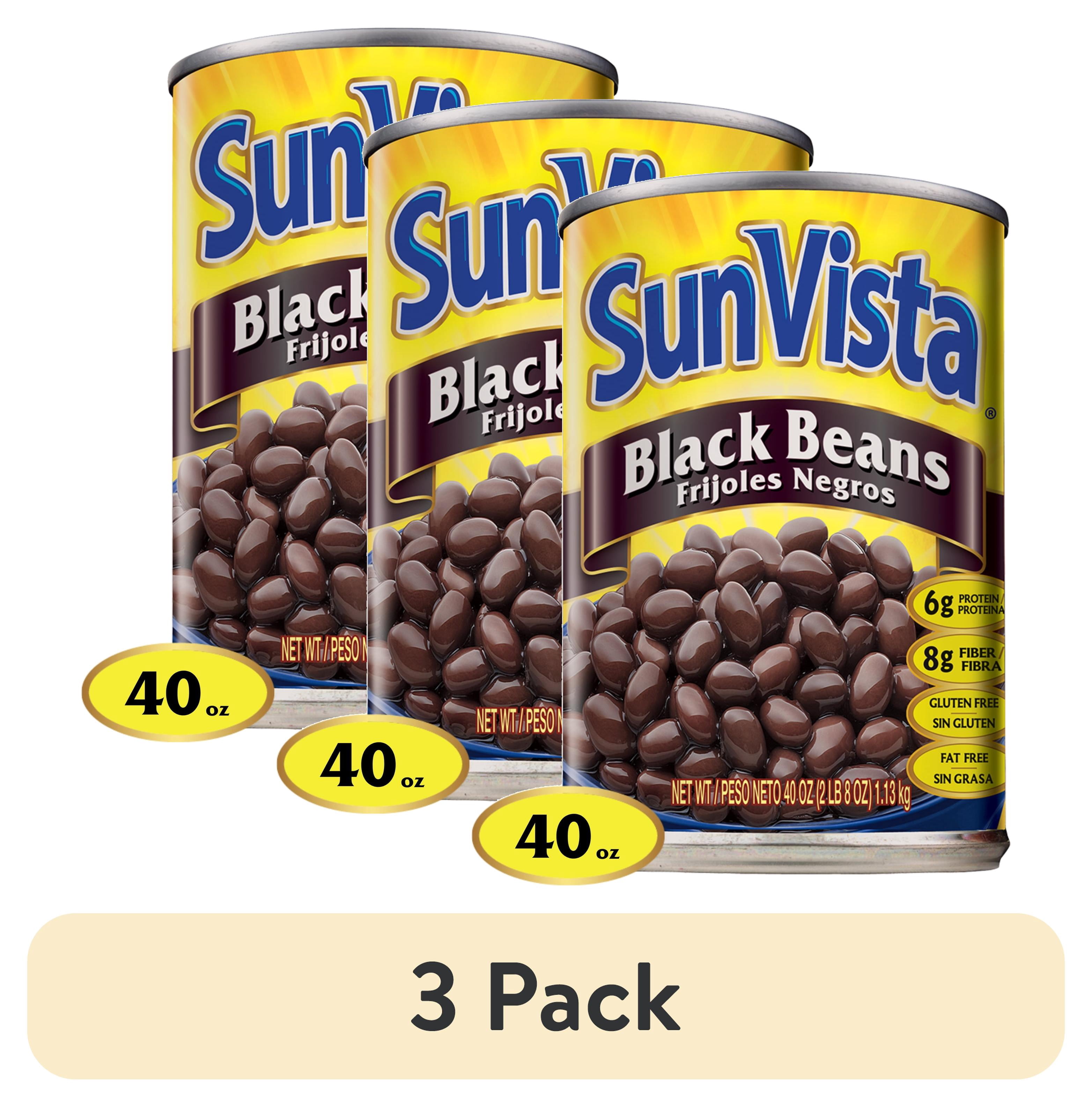 (3 pack) SunVista Black Beans 40 oz. Can