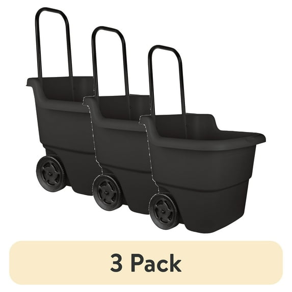 (3 pack) Suncast 15-gal Lawn & Garden Cart, Durable Resin Material, Assembled L: 20.75", W: 22.5", H: 35.75"