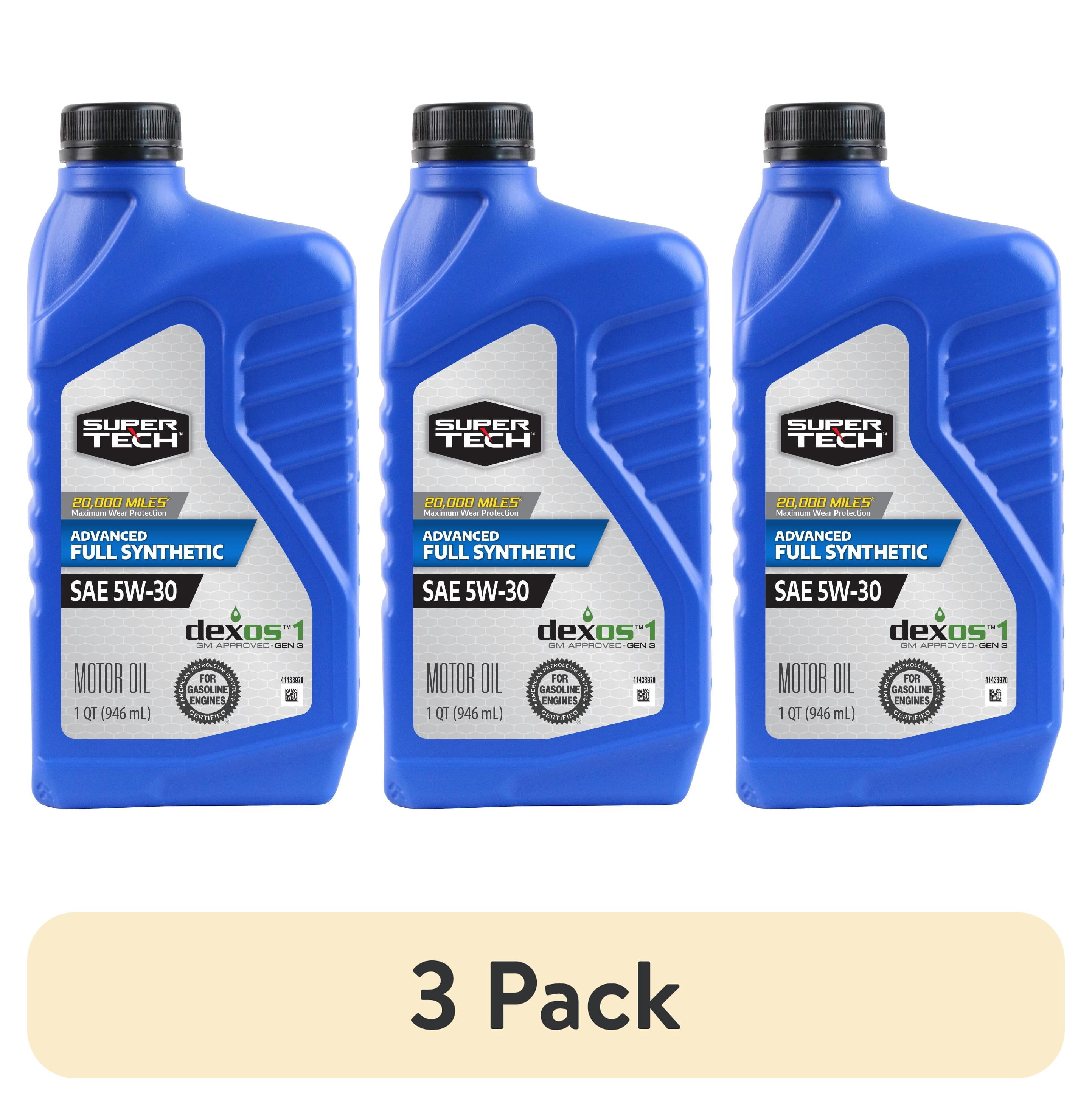 (3 pack) Super Tech Advanced Full Synthetic Motor Oil SAE 5W-30, 1 Quart