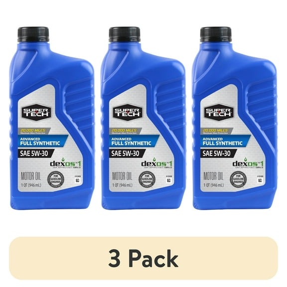 (3 pack) Super Tech Advanced Full Synthetic Motor Oil SAE 5W-30, 1 Quart