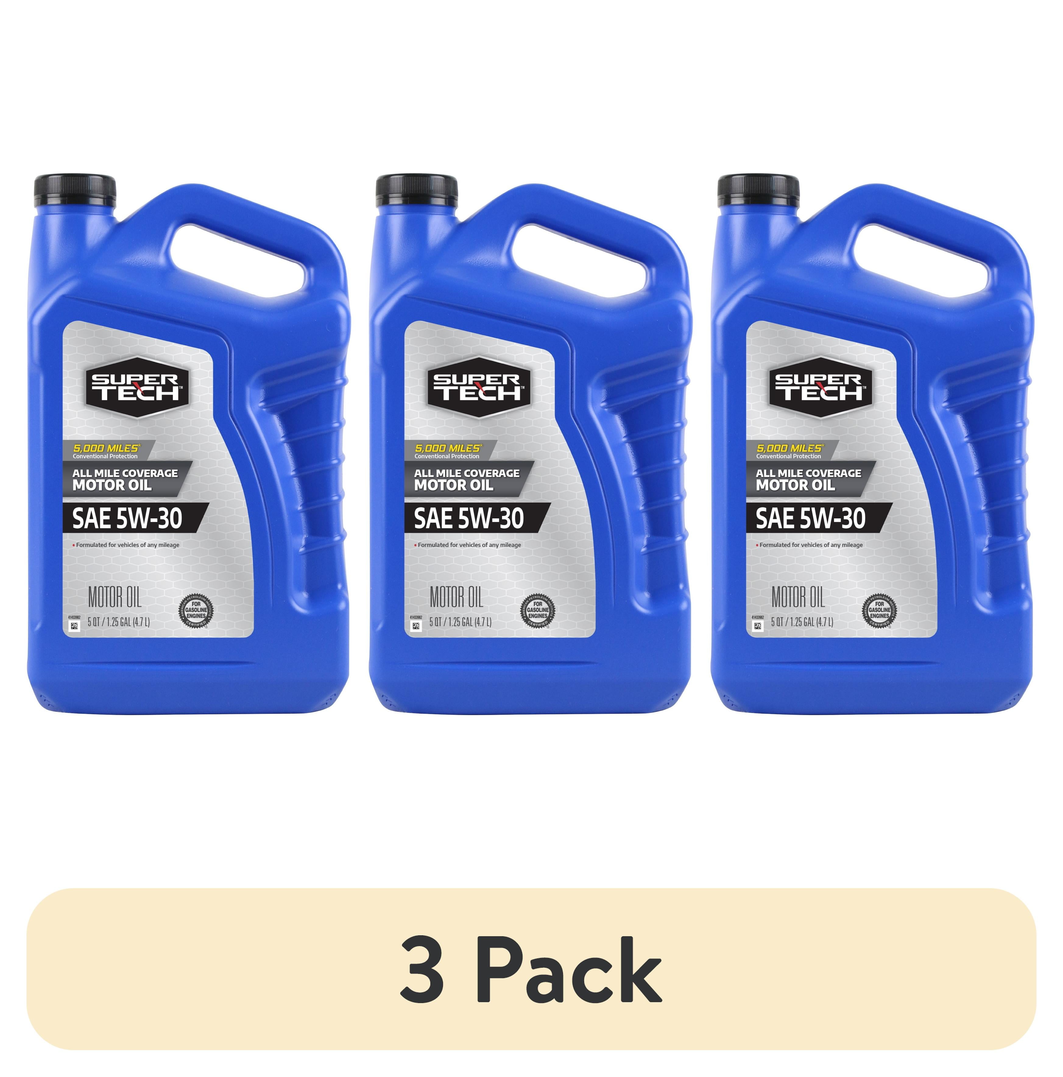 (3 pack) Super Tech All Mileage Synthetic Blend Motor Oil SAE 5W-30, 5 Quarts