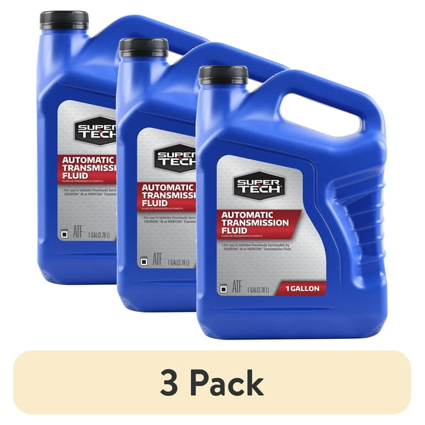3 pack) Super Tech Automatic Transmission Fluid, 1 Gallon Bottle