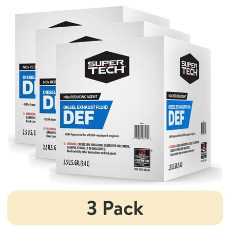 (3 pack) Super Tech DEF Diesel Exhaust Fluid, 2.5 gal