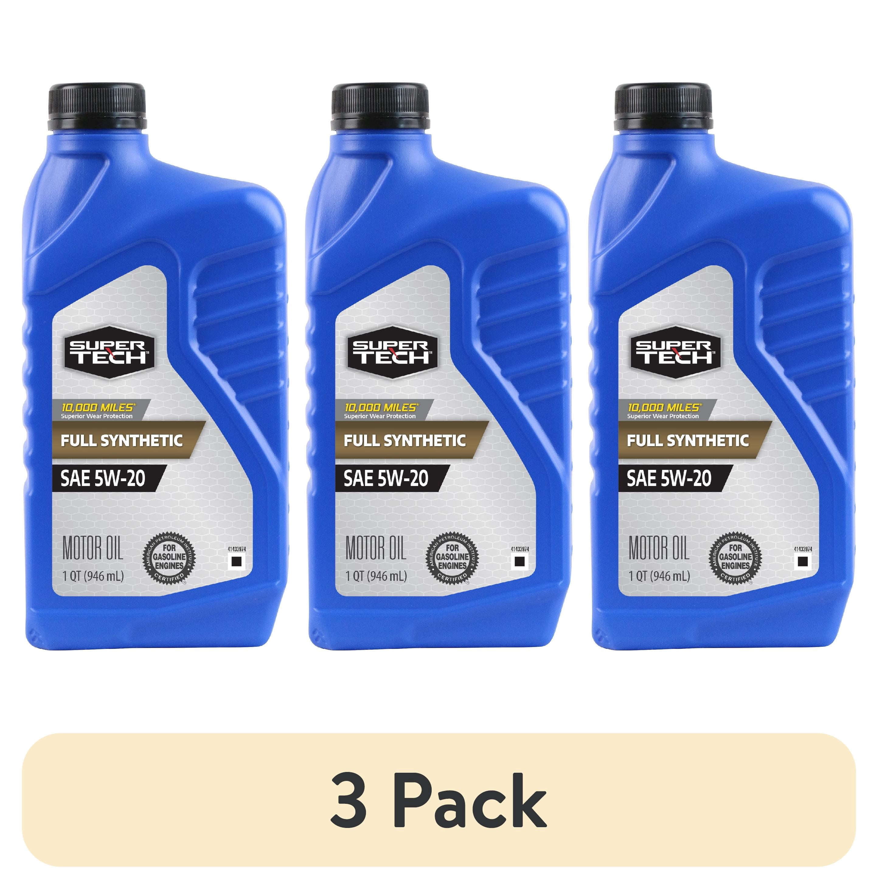 (3 pack) Super Tech Full Synthetic SAE 5W-20 Motor Oil, 1 Quart