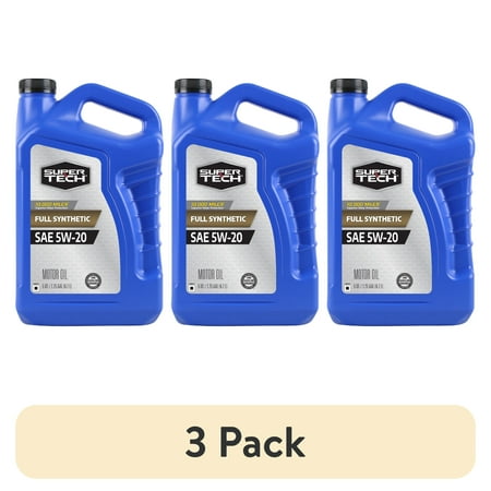 (3 pack) Super Tech Full Synthetic SAE 5W-20 Motor Oil, 5 Quarts