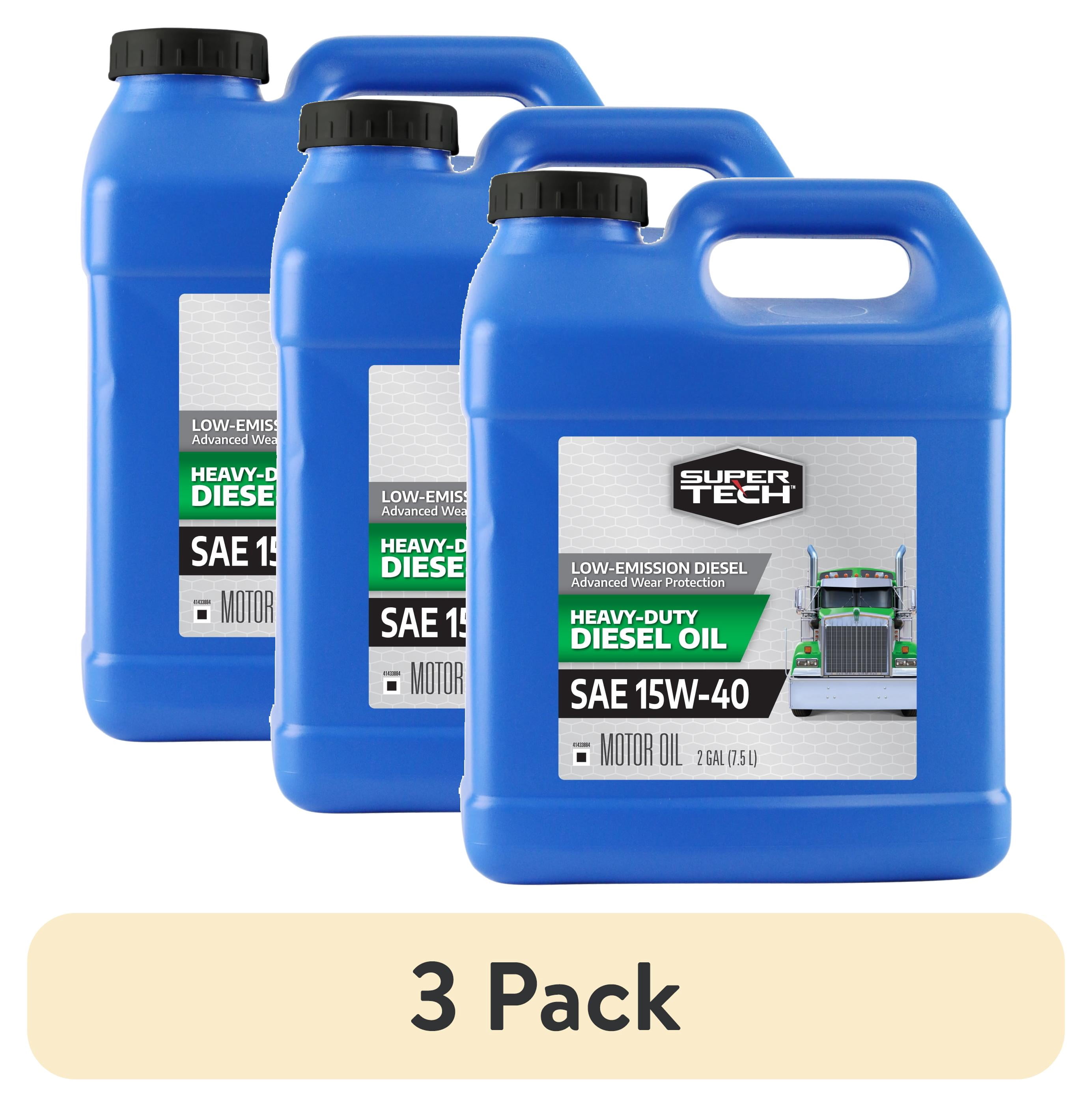 (3 pack) Super Tech Heavy Duty SAE 15W-40 Motor Oil, 2 Gallons