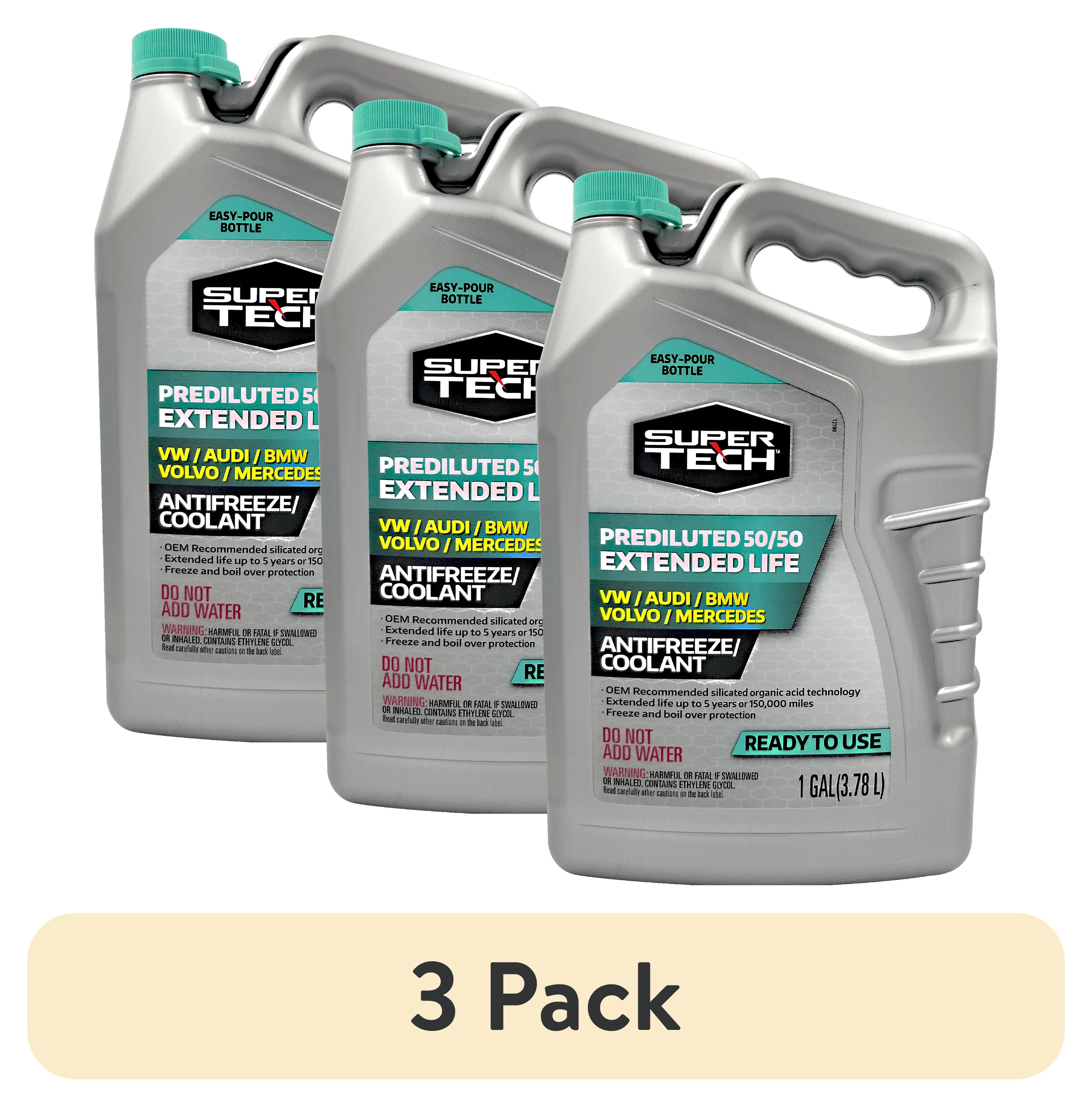 (3 pack) Super Tech OE Teal Antifreeze Prediluted 50/50