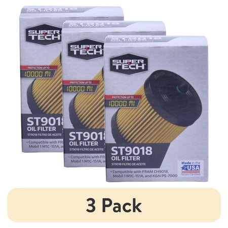 (3 pack) Super Tech Oil Filter, ST10246, 10,000 mile Cartridge Engine Oil Filter for Chevrolet Vehicles price history and forecast - Super Tech ST10246