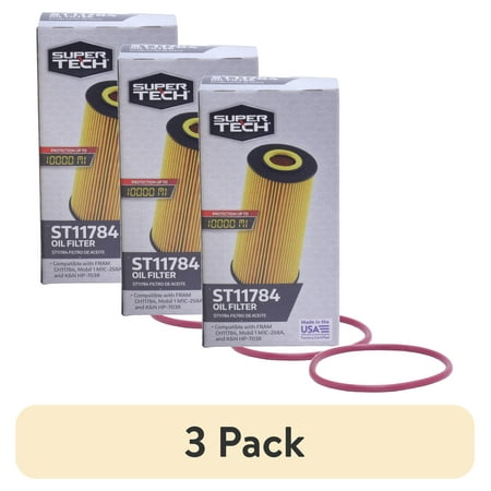 (3 pack) Super Tech Oil Filter, ST11784, 10K mile Filter for Audi and Volkswagen Vehicles price history and forecast - Super Tech ST11784