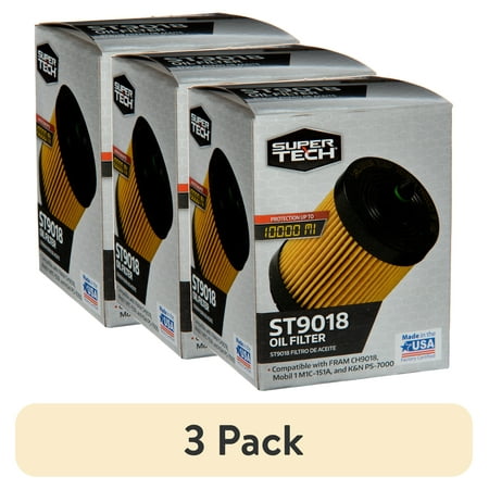 (3 pack) Super Tech Oil Filter, ST9018, 10K mile Engine Oil Filter for Chevrolet Vehicles price history and forecast - Super Tech ST9018
