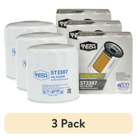 (3 pack) Super Tech ST3387 10K Mile Spin-On Motor Oil Filter Fits GM and Isuzu Fits select: 1988-2000 CHEVROLET GMT-400, 1995-2000 CHEVROLET TAHOE price history and forecast - Super Tech