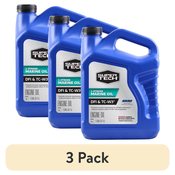 (3 pack) Super Tech TC-W3 High-Performance Marine Outboard 2 Cycle Engine Oil, 1 Gallon