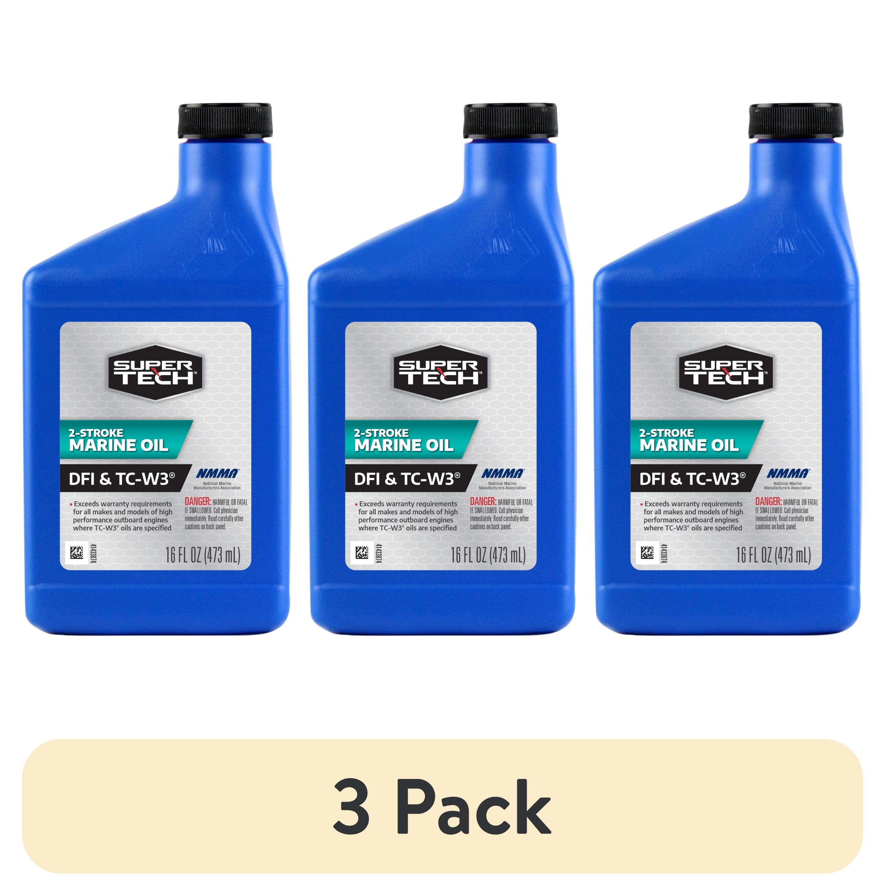 3 pack) Super Tech TC-W3 Outboard 2 Cycle Engine Oil, 16 fl oz