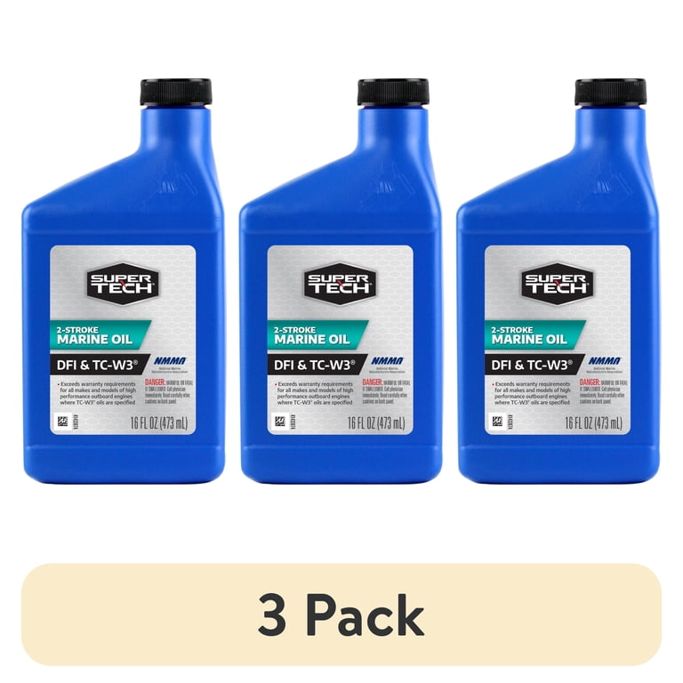 3 pack) Super Tech TC-W3 Outboard 2 Cycle Engine Oil, 16 fl oz