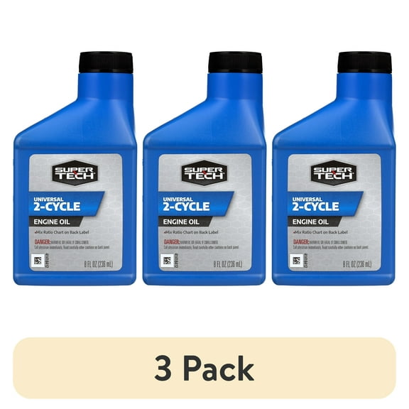(3 pack) Super Tech Universal 2 Cycle Engine Oil, 8 oz Bottle