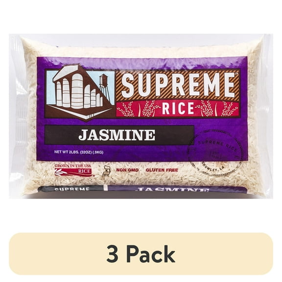 (3 pack) Supreme Rice 2lb Bag of Aromatic Jasmine Rice