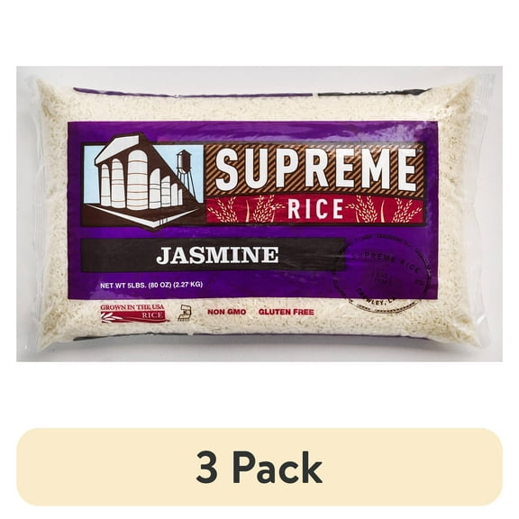 (3 pack) Supreme Rice 5lb Bag of Aromatic Jasmine Rice