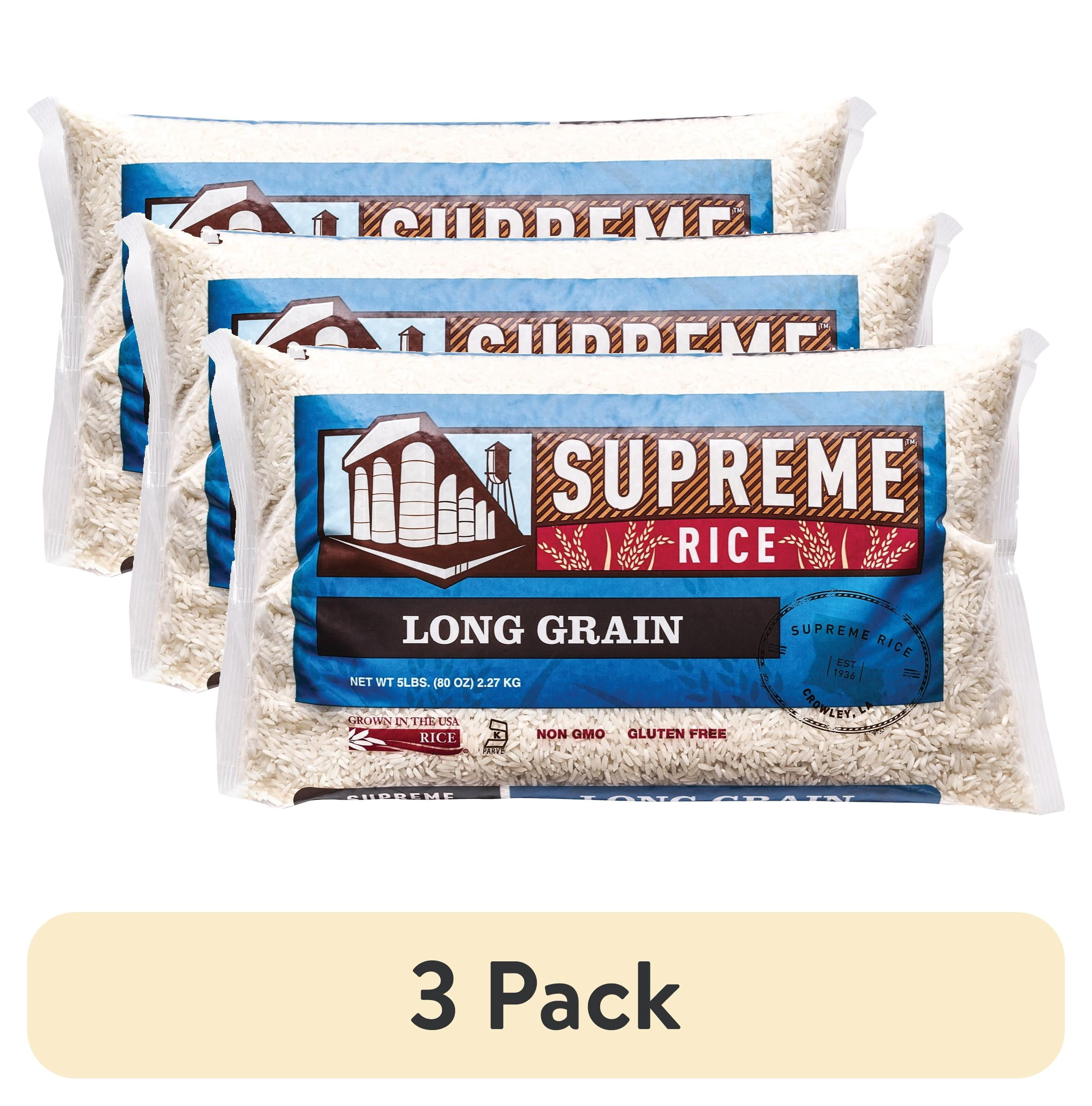(3 pack) Supreme Rice White Long Grain, 5.0 LB