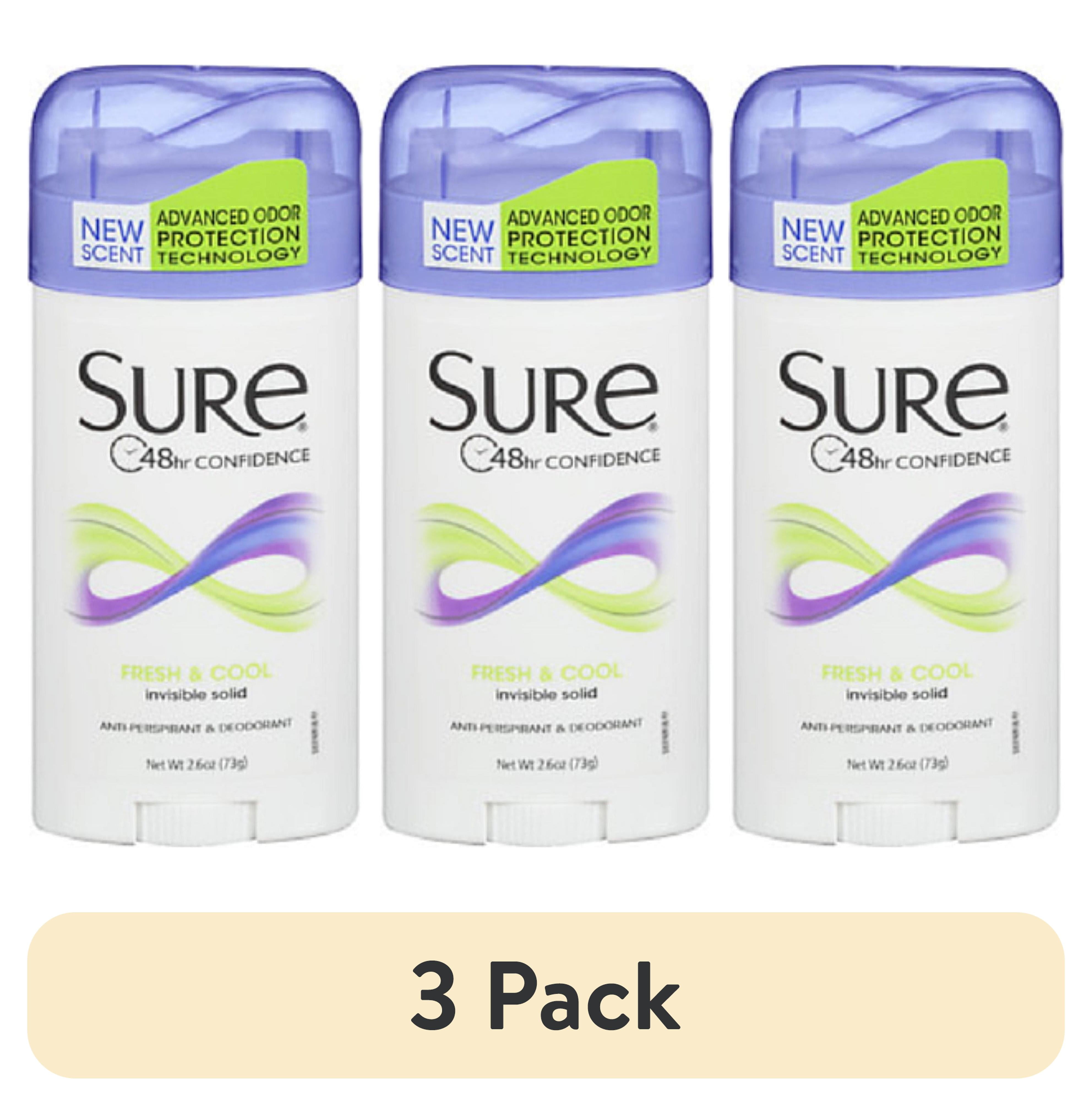 (3 pack) Sure Anti-Perspirant Deodorant, Fresh And Cool, 2.6 Oz