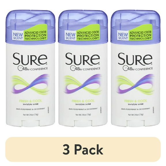 (3 pack) Sure Anti-Perspirant Deodorant, Fresh And Cool, 2.6 Oz