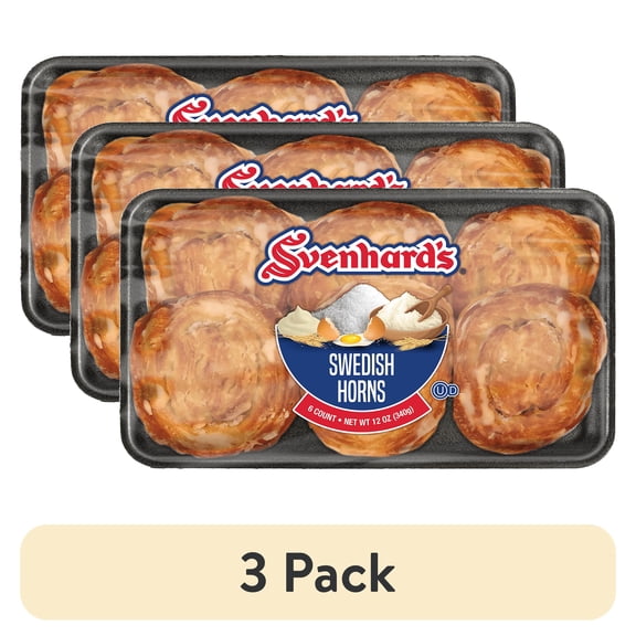 (3 pack) Svenhard's Swedish Horn Pastries, 12 oz, 6 Count