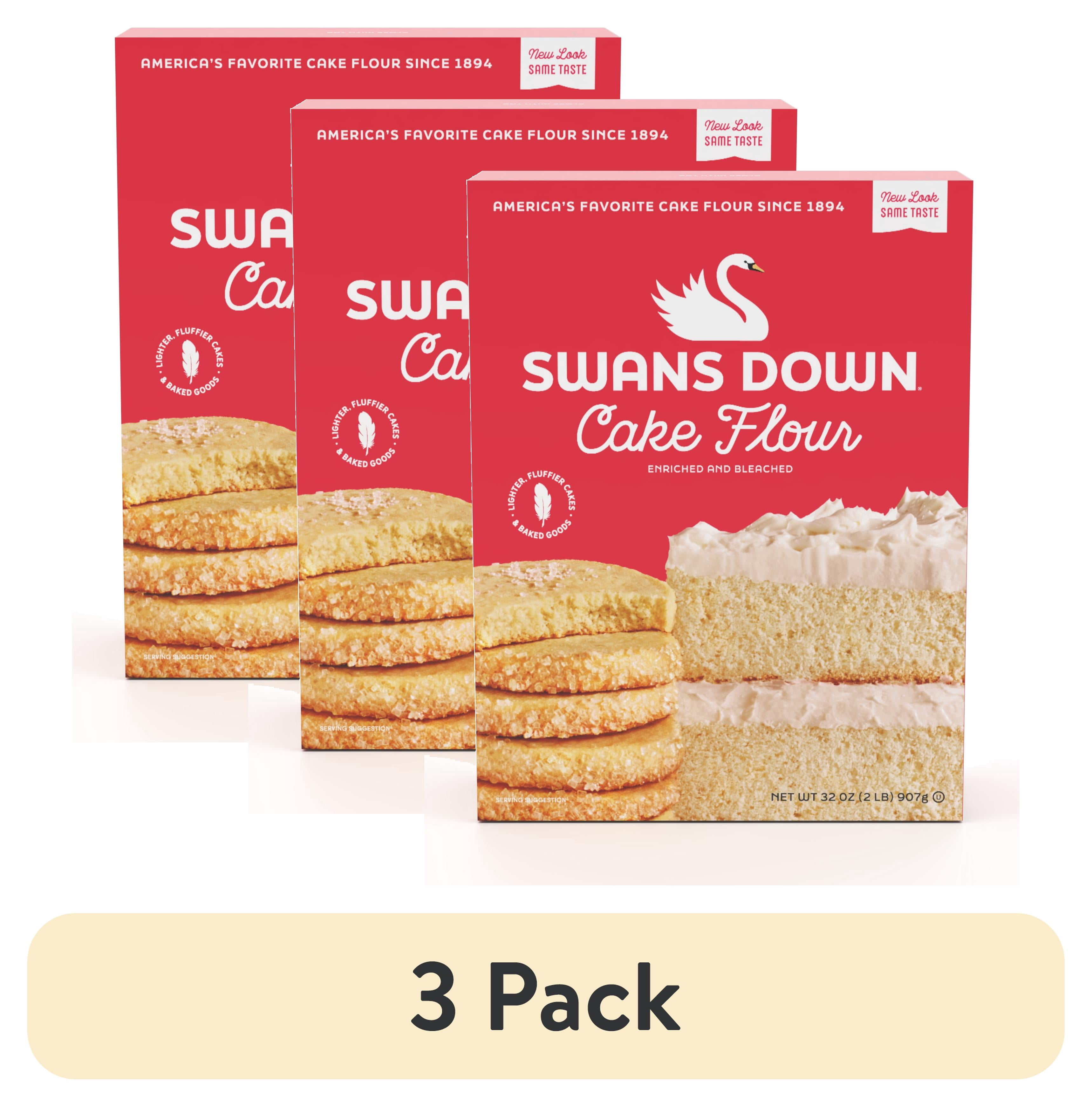 (3 pack) Swans Down Enriched, Bleached Cake Flour, 32 oz