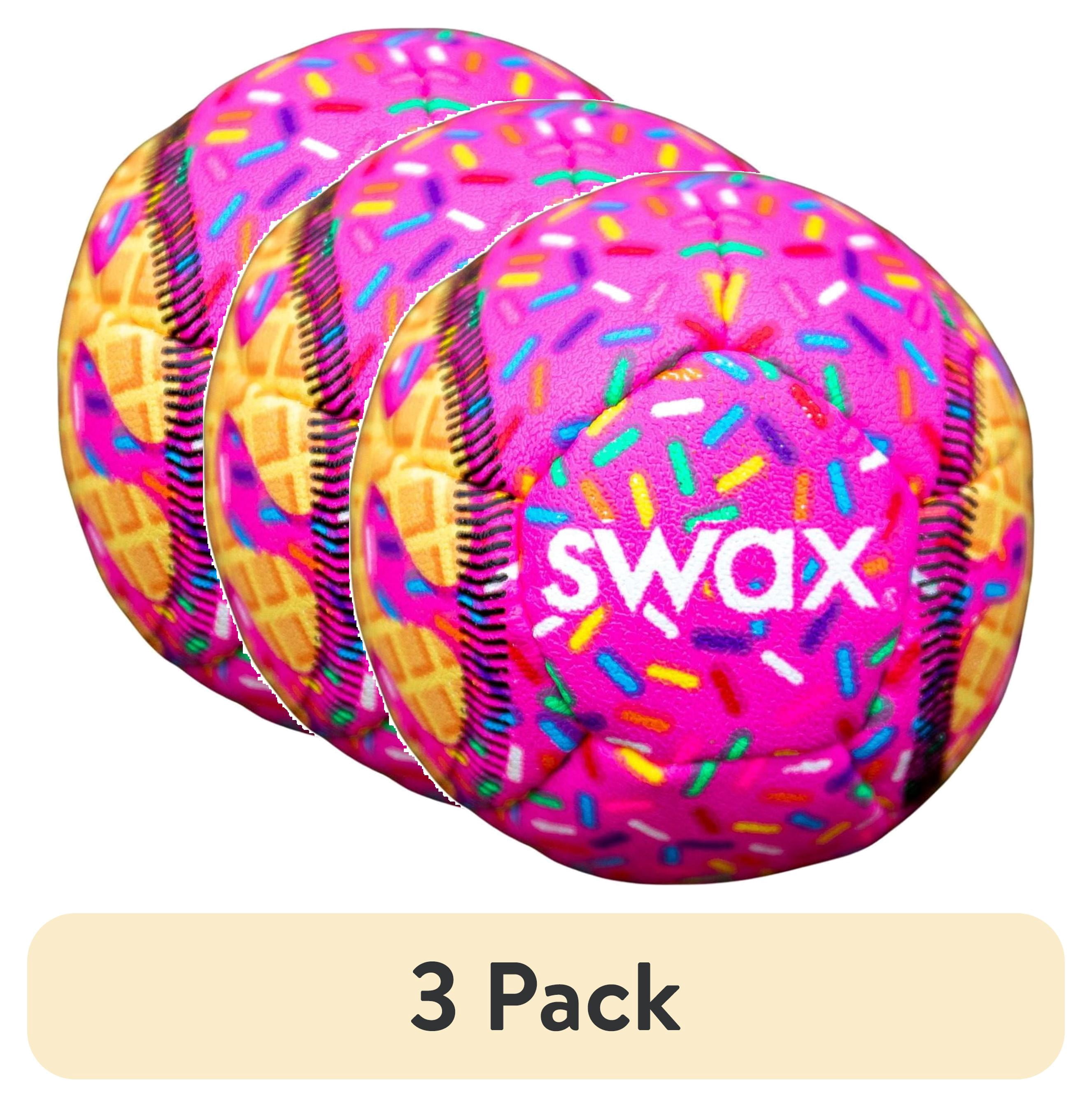 (3 pack) Swax Pink Sprinkle Training Baseball - Official Size & Weight, Safe for Kids
