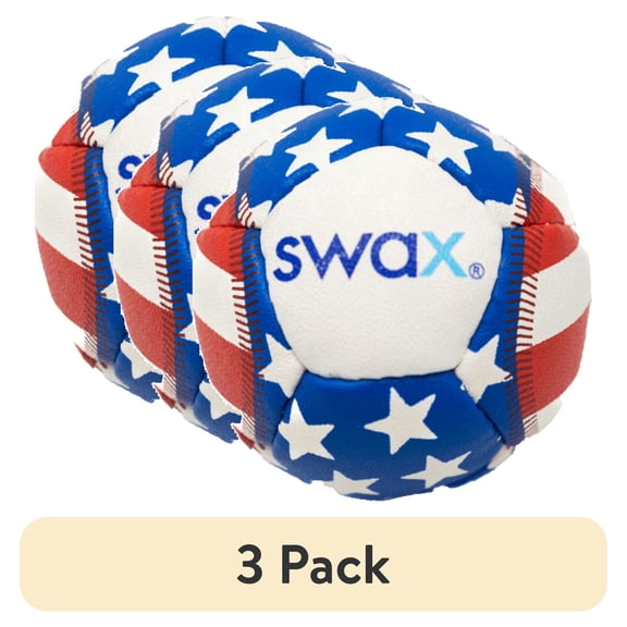 (3 pack) Swax Training Baseball Stars & Stripes Edition, Regulation Size & Weight, Soft Indoor/Outdoor Practice Ball for Kids & Youth Players