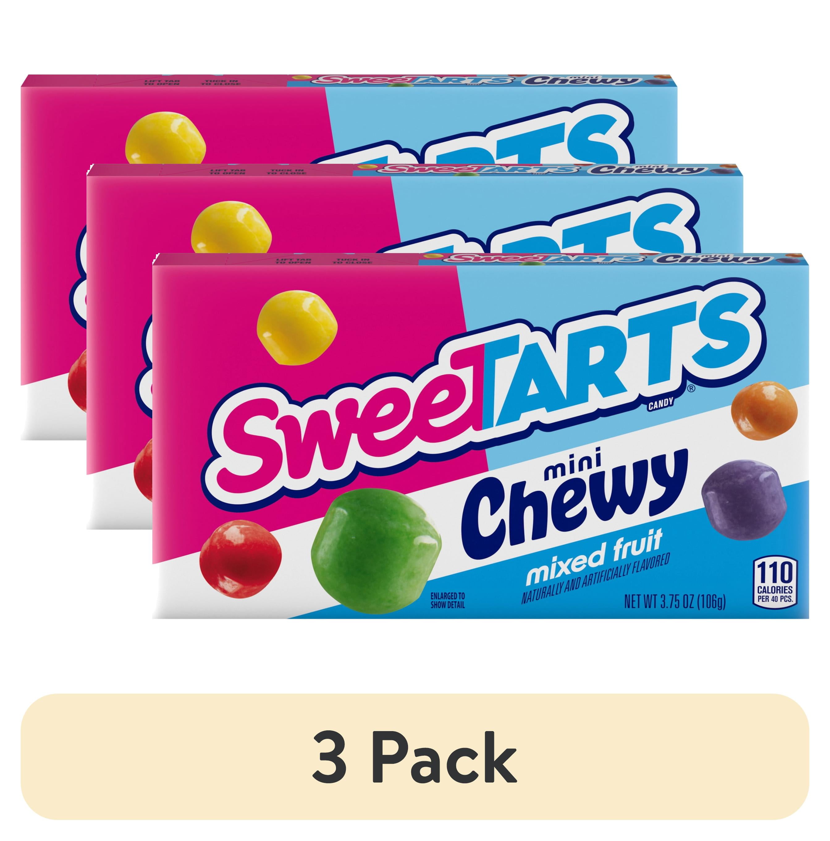 (3 pack) SweeTARTS Mini Chewy, Candy, Mixed Fruit, Theater Box, 3.75 oz