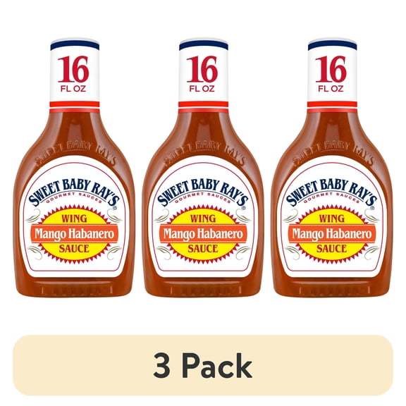 (3 pack) Sweet Baby Ray's Mango Habanero Wing Sauce 16 fl oz