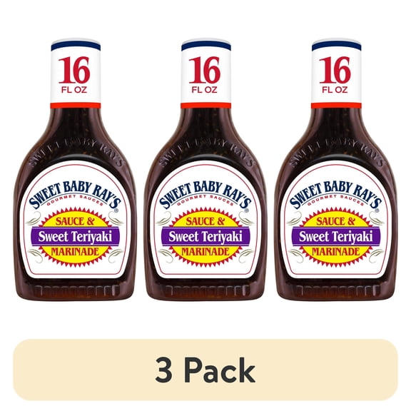 (3 pack) Sweet Baby Ray's Sweet Teriyaki Sauce & Marinade 16 fl oz