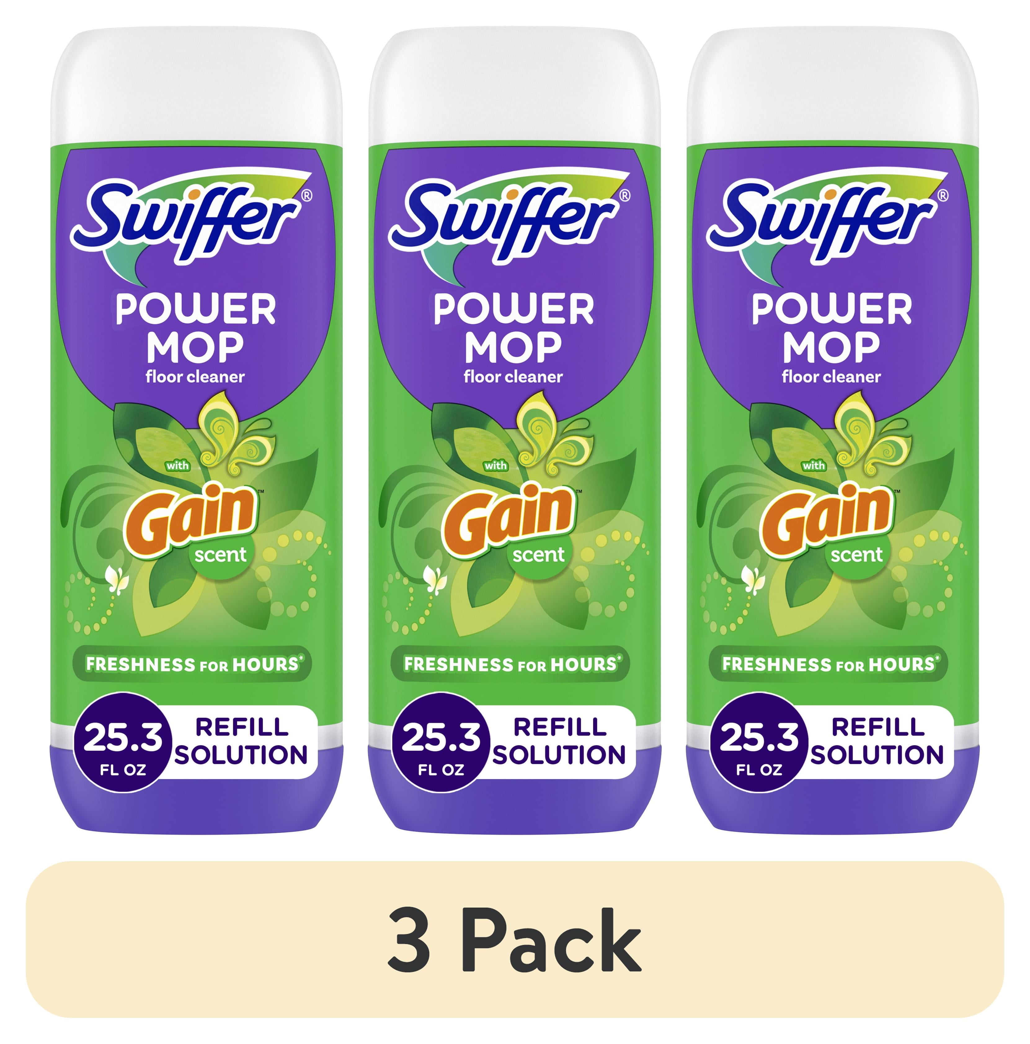 3 pack) Swiffer PowerMop Floor Cleaning Solution with Gain Scent
