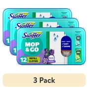 (3 pack) Swiffer Mop & Go Wet Refills, Lavender, 12 Count