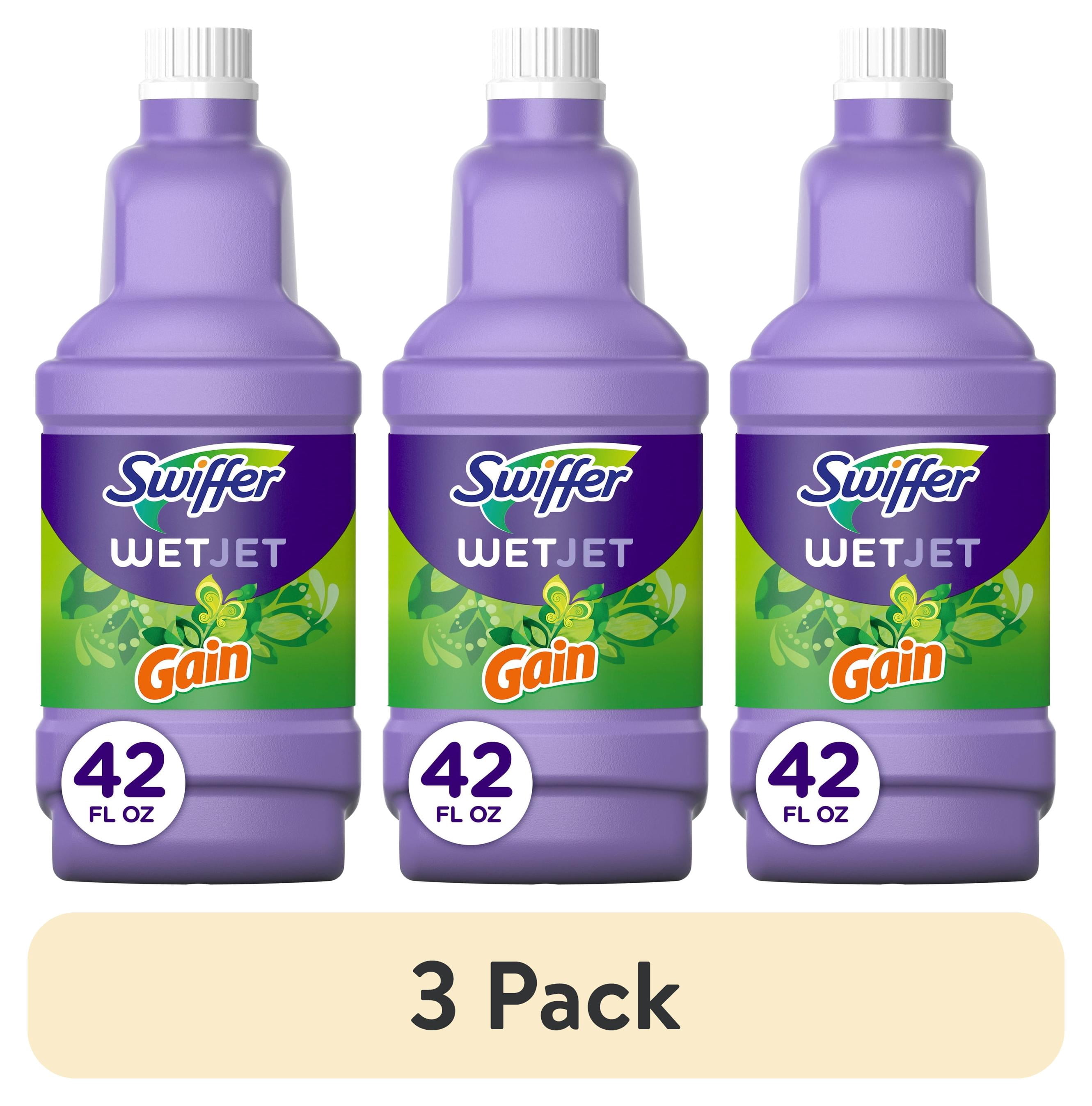 (3 pack) Swiffer Wet Jet Solution Refill, Gain, 1 x 42.2 fl oz