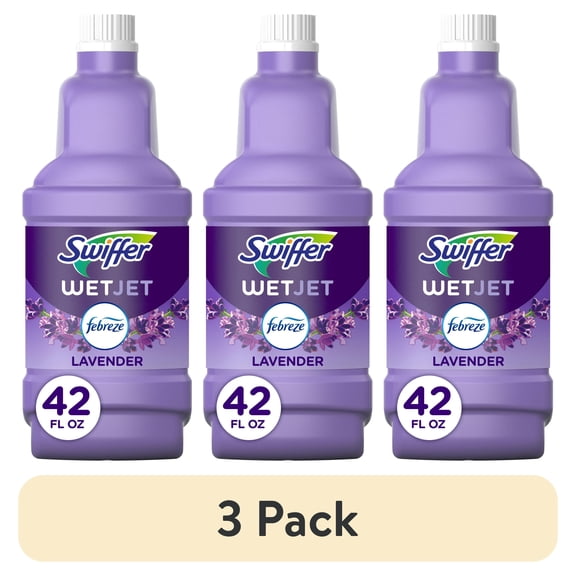 (3 pack) Swiffer Wet Jet Solution Refill, Lavender, 1 x 42.2 fl oz