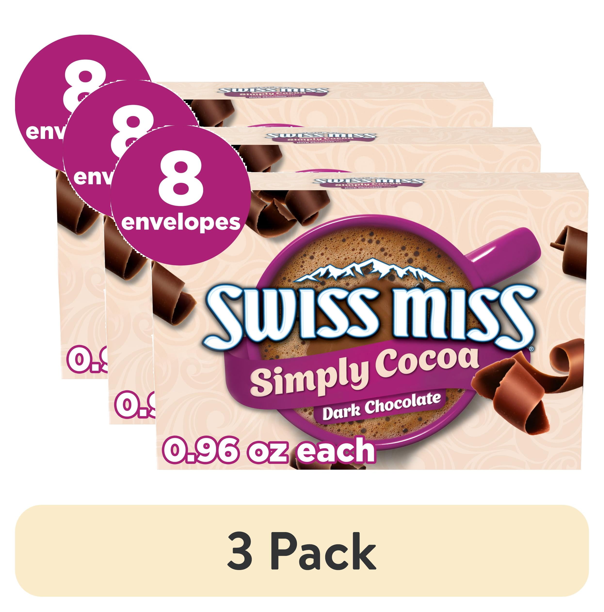 3 pack) Swiss Miss Simply Cocoa Dark Chocolate Flavored Hot Cocoa