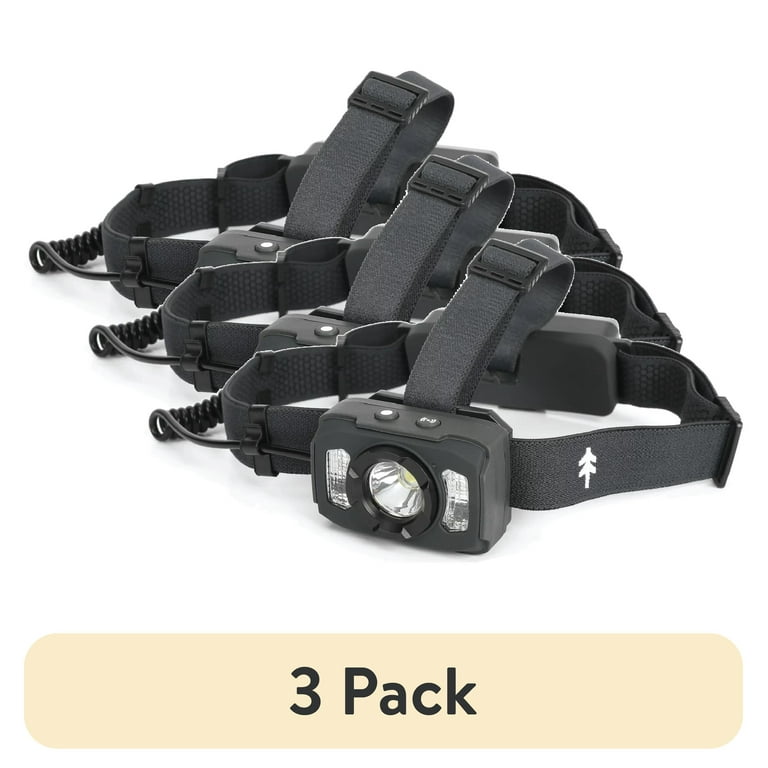 3 pack) Swiss Tech Rechargeable LED Headlamp, IP54 Weatherproof