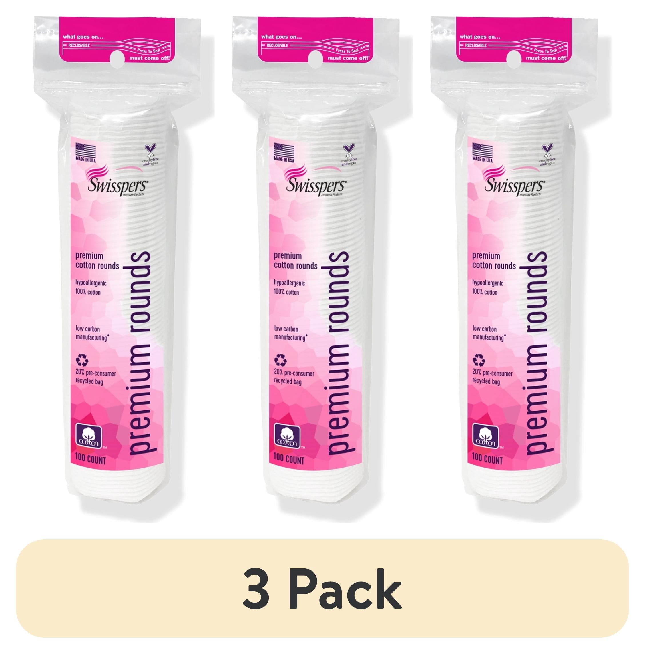 (3 pack) Swisspers Premium Cotton Rounds, 100% Pure Chlorine Free ...