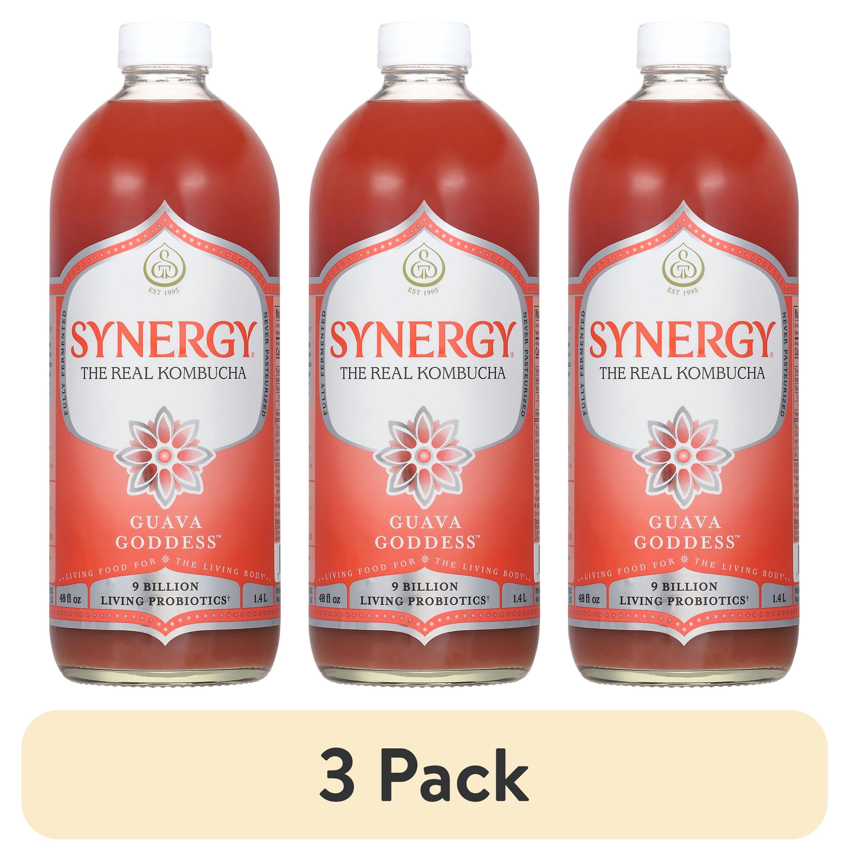 (3 pack) Synergy Guava Goddess Kombucha 48 fl oz