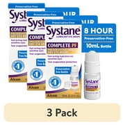 3 pack Systane Complete Preservative Free Lubricating Eye Drops, 8 Hours Dry Eye Relief, 0.34 fl oz
