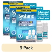 (3 pack) Systane Hydration Preservative Free Eye Drops For Dry Eyes, Twin Pack