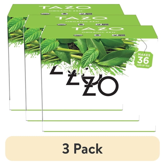 (3 pack) TAZO Tea Bag Regenerative Organic Zen Green Tea 36 Count Box