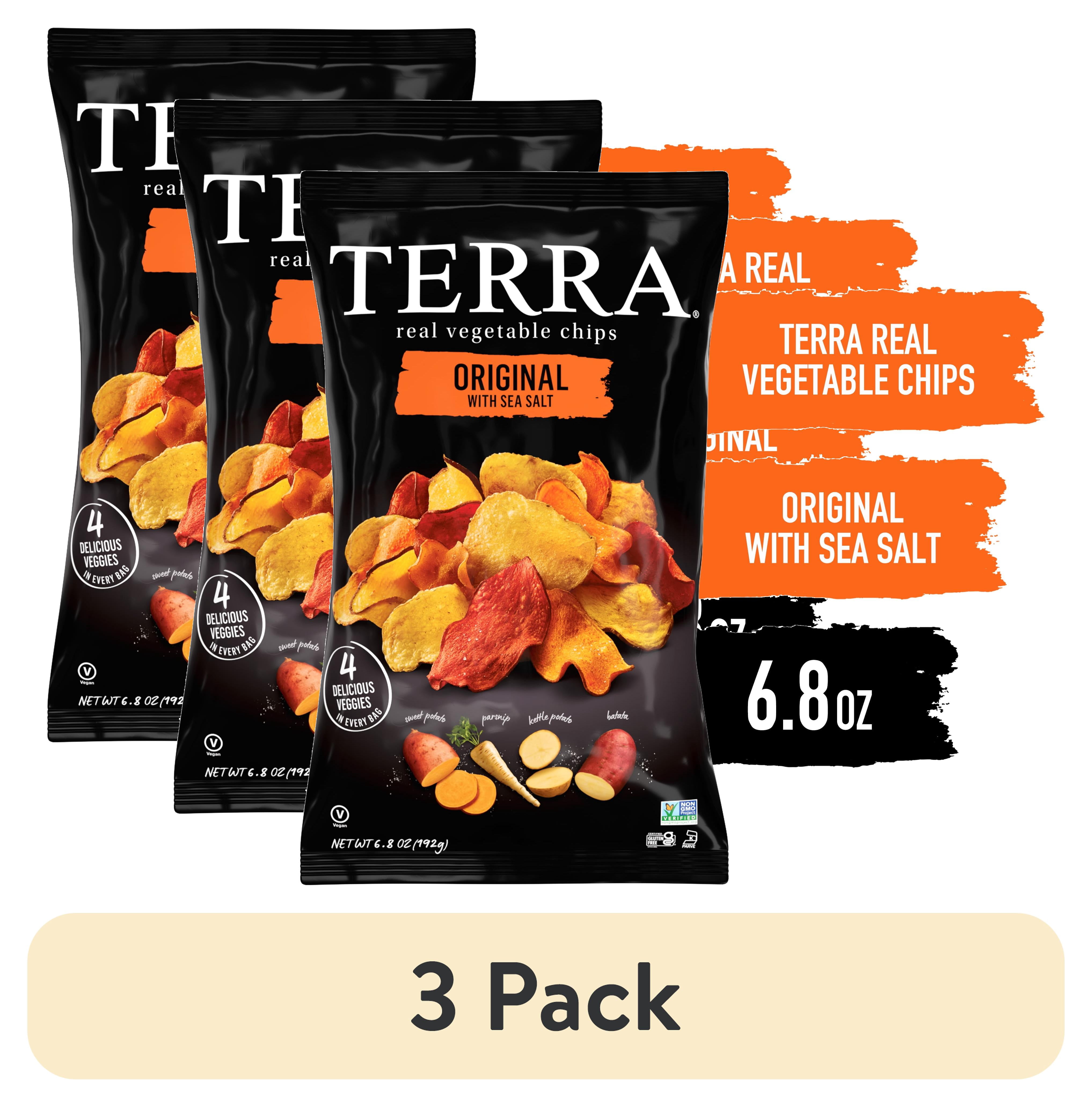 (3 pack) TERRA Original Sea Salt Vegetable Snack Chips, 6.8 oz