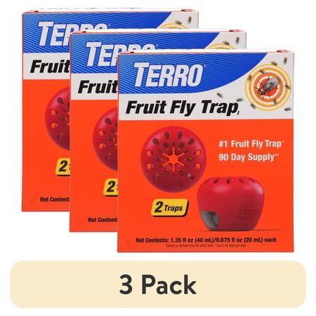 (3 pack) TERRO Fruit Fly Trap, 2 Pack