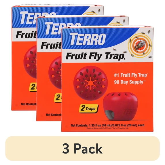 (3 pack) TERRO Fruit Fly Trap, 2 Pack