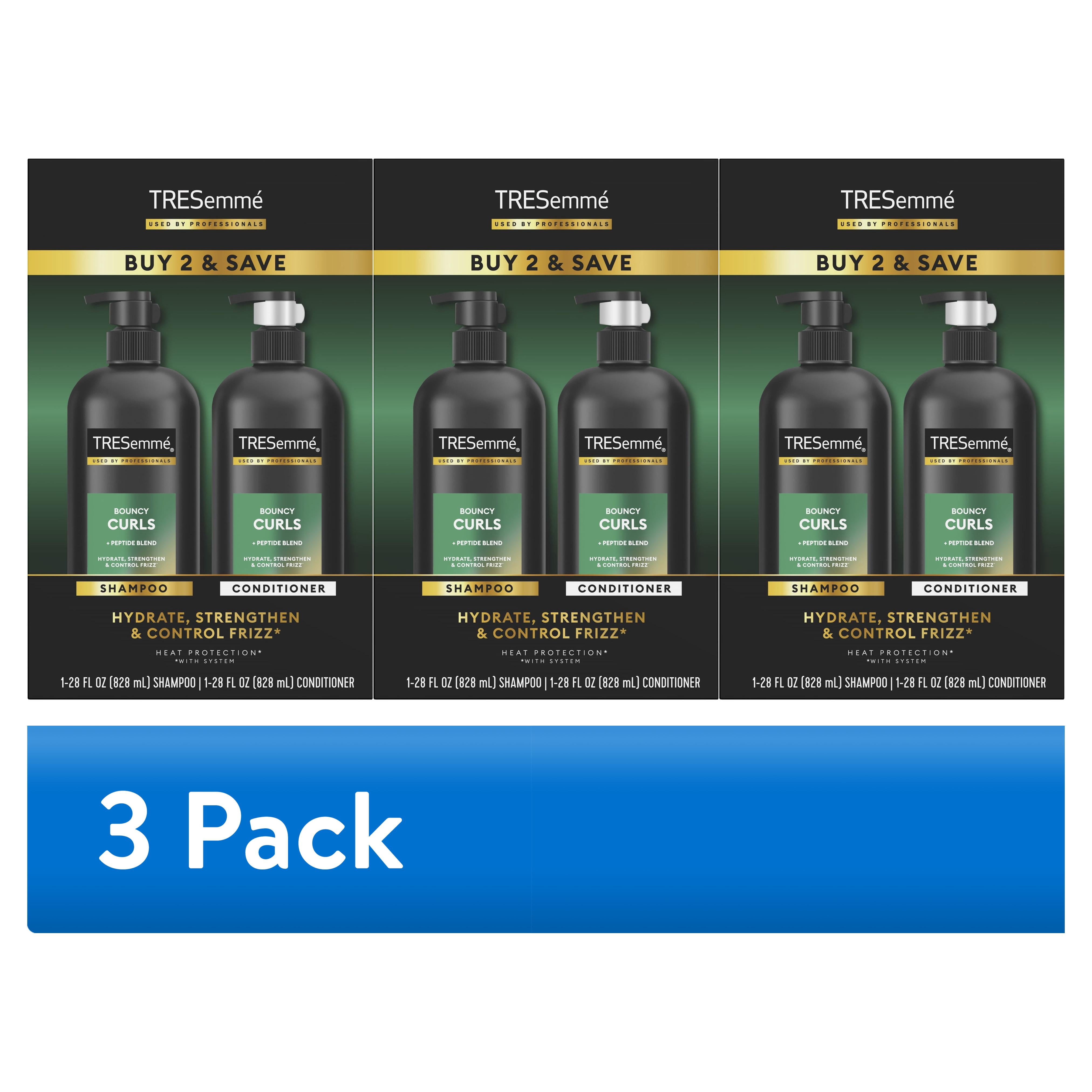(3 pack) TRESemmé Shampoo & Conditioner Hydrate & Define Bouncy Curls Coconut Infusion, 28 Fl Oz 2 Pack