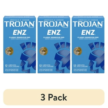 (3 pack) TROJAN ENZ Premium Smooth Lubricated Condoms, 12 Count
