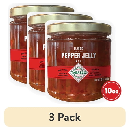 (3 pack) Tabasco Classic Pepper Jelly, 10 oz, Dairy-Free