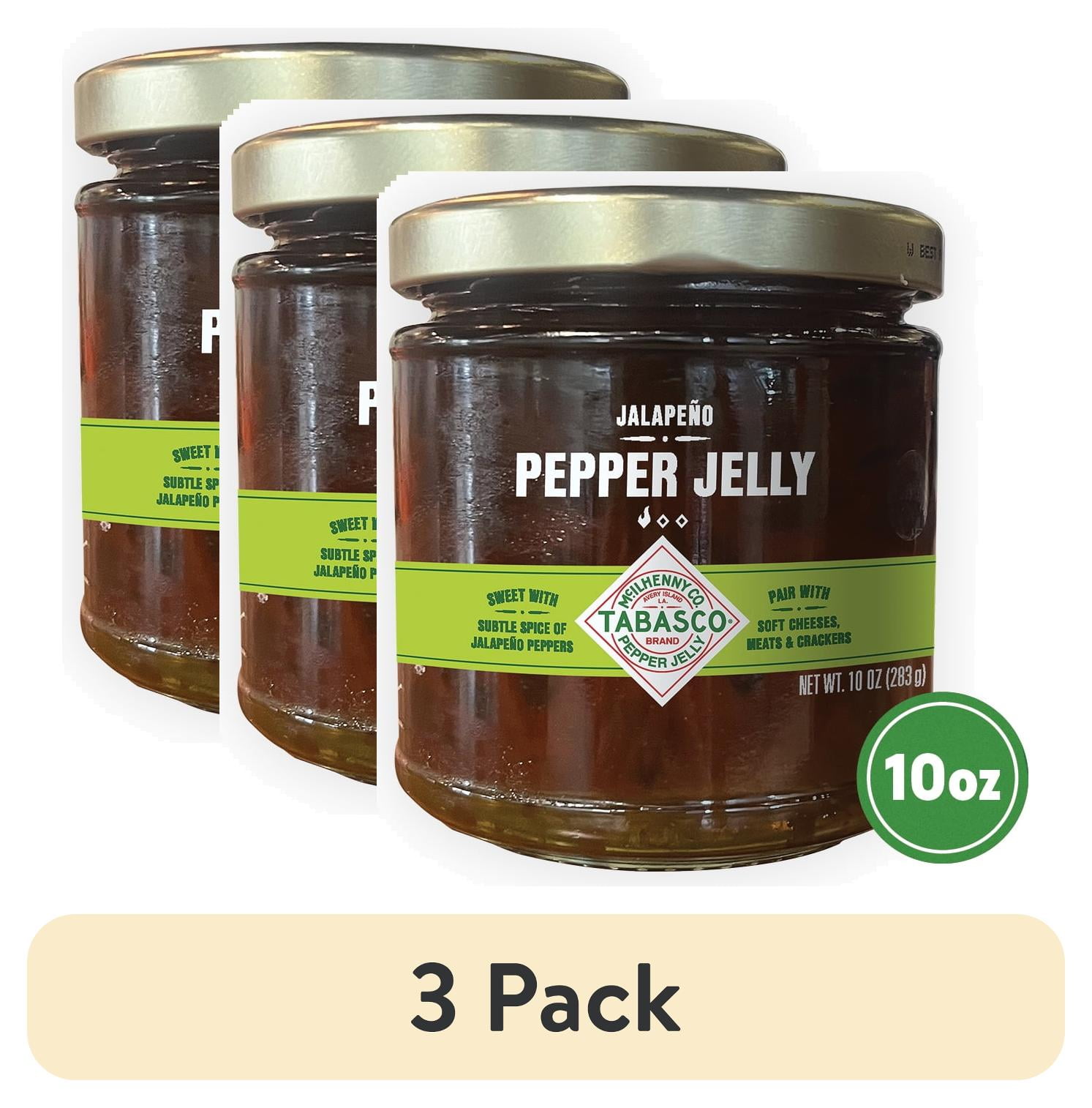 (3 pack) Tabasco Jalapeno Pepper Jelly, 10 oz, Dairy-Free