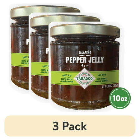 (3 pack) Tabasco Jalapeno Pepper Jelly, 10 oz, Dairy-Free